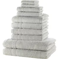 Bonprix Handdoek van katoen (10-dlg. set) 10-dlg. set bestaande uit wasdoekje: 30/30 cm, gastendoekje 30/50 cm: 30/50 cm, handdoek 50/100 cm: 50/100 cm, douchelaken: 70/140 cm