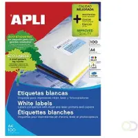 APLI witte etiketten ft 105 x 57 mm (b x h), 1.000 stuks, 10 per blad (1278)