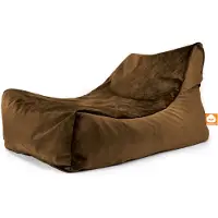 Whoober loungestoel zitzak "Bali" velvet taupe - zacht en comfortabel - Wasbaar