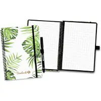 Bambook Tropical uitwisbaar notitieboek - A5 - Geruite pagina's - Duurzaam, herbruikbaar whiteboard schrift - Met 1 gratis stift