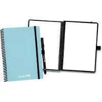 Bambook Colourful uitwisbaar notitieboek - Blauw - A5 - Blanco pagina's - Duurzaam, herbruikbaar whiteboard schrift - Met 1 gratis stift