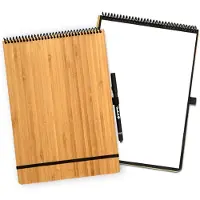 Bambook Notepad - Hardcover - A4 - Blanco pagina's - Met 1 gratis stift - Uitwisbaar schrijfblok / herbruikbaar notitieblok / duurzaam kladblok / whiteboard collegeblok