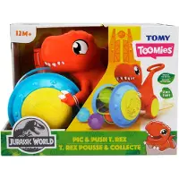 Toomies Jurassic Park T-rex Grabs And Pushes Geel Kinderen