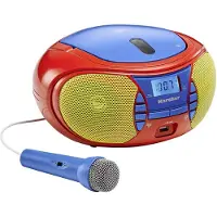 Kärcher RR 5026 Radio/CD-speler FM CD, USB Incl. microfoon Rood, Blauw, Geel
