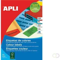 APLI Gekleurde etiketten ft 210 x 297 mm (b x h), groen, 100 stuks, 1 per blad