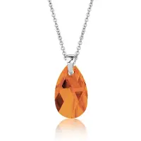 Montebello Ketting Jan DZ522 - Swarovski Druppel - 925 Zilver Gerhod. - 16mm - 50cm