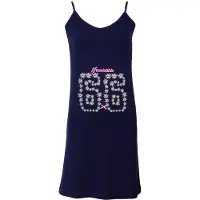 Irresistible Dames Nachthemd - Bloemenprint - Donker Blauw - Maat M