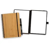 Bambook Classic uitwisbaar notitieboek - Hardcover - A5 - Blanco pagina's - Duurzaam, herbruikbaar whiteboard schrift - Met 1 gratis stift