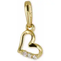 New Bling 9NBSAM-G210504 Gouden hanger - Dames - Hartje - Zirkonia - 6,1 x 5 mm - 14 Karaat - Goud