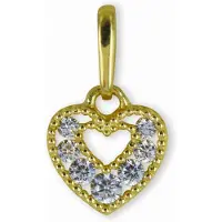 New Bling 9NBSAM-G210491 Gouden hanger - Dames - Hartje - Zirkonia - 7,4 x 6,8 mm - 14 Karaat - Goud
