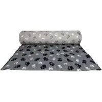 Hundos Vetbed per strekkende meter met antislip 150 cm breed grijs met voetprint