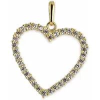 New Bling 9NBSAM-G210478 Gouden Hanger - Dames - Hartje - Zirkonia - 16,1 x 17 mm - 14 Karaat - Goud