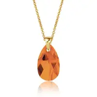 Montebello Ketting Jan DG522 - Swarovski Druppel - 925 Zilver Verguld - 16mm - 50cm
