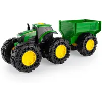 Tomy Monster Treads Tractor met Aanhanger Licht & Geluid - John Deere