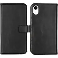 Selencia Echt Leren Bookcase voor de Apple iPhone Xr - Zwart