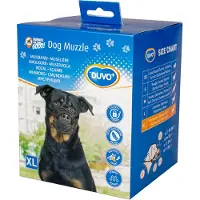 Duvo+ buddies on the go! hondenmuilband rubber zwart/rood - XL