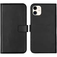 Selencia Echt Leren Bookcase voor de Apple iPhone 11 - Zwart