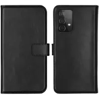 Selencia Echt Leren Bookcase voor de Samsung Galaxy A52(s) (5G/4G) - Zwart