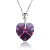 Montebello Ketting Pim HZ524 - Swarovski Hart - 925 Zilver Gerhod. - Ø14mm - 50cm
