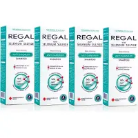 Regal Anti Roos Selenium Sulfide Shampoo Voordeelverpakking 4 Stuks – Normaal & Vet Haar – met Menthol & Klei – 4 x 200ml