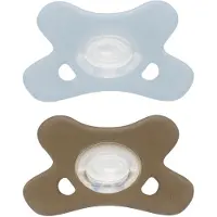 Difrax Siliconen Fopspeen Natural Ice - Clay 0-6 Maanden 2 St Fopspeen