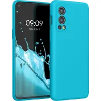 Kwmobile telefoonhoesje geschikt voor OnePlus Nord 2 5G - Hoesje met siliconen coating - Smartphone case in ijsblauw