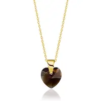 Montebello Ketting Aella KHG437 - Swarovski Hart - 925 Zilver Verguld - Ø10mm - 40cm