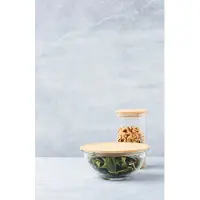 Point-Virgule - Glazen kom met bamboe deksel M 900ml