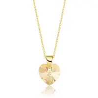 Montebello Ketting Aella KHG442 - Swarovski Hart - 925 Zilver Verguld - Ø10mm - 40cm