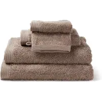 Casilin Handdoeken Set - Como - 2 douchelakens (70x140cm) + 1 handdoek (50 x 100cm) + 2 washandjes - Walnut - Taupe