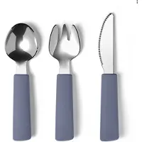 By Lille Vilde Bestek - Set - Siliconen - Met RVS-blue dusk - 13/14 cm