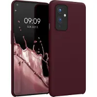 Kwmobile telefoonhoesje geschikt voor OnePlus 9 (EU/NA Version) - Hoesje met siliconen coating - Smartphone case in wijnrood