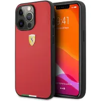 Ferrari iPhone 13 Pro Max Hardcase Backcover hoesje - Italy Flag Line Red - Rood
