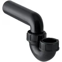 Geberit Toebehoren - Buissifon voor spoelbak, met klemkoppeling, inloop verticaal/afvoer horizontaal, d 56 mm, d1 56 mm 152.044.16.1