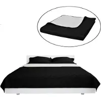 vidaXL Tweedelige sprei, gestoffeerd, zwart/wit, 170x210 cm
