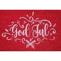 House of Seasons deurmat kerst, God Jul rood 60x40x1,6cm