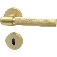 Beslag Design Helix 200 Euro Standard Deurkruk Met Sleutelgat Geborsteld Messing - Knoppen en deurgrepen Aluminium Brushed Brass - 751012-41E