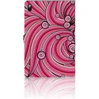 B2Ctelecom Samsung Galaxy Tab S7 FE | S7+ | S8+ Hoes Swirl Pink