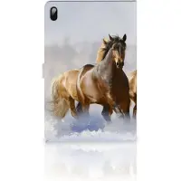 B2Ctelecom Book Case voor Samsung Galaxy Tab S7 FE | S7+ | S8+ Flip Case Paarden