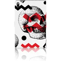 B2Ctelecom Tablettasje Samsung Galaxy Tab S7 FE | S7+ | S8+ Skull Red