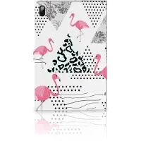 B2Ctelecom Samsung Galaxy Tab S7 FE | S7+ | S8+ Flip Case Flamingo Triangle