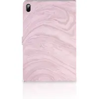 B2Ctelecom Samsung Galaxy Tab S7 FE | S7+ | S8+ Leuk Tablet hoesje Marble Pink - Origineel Cadeau Vriendin