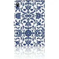 B2Ctelecom Book Case voor Samsung Galaxy Tab S7 FE | S7+ | S8+ Tablet Cover Flower Blue