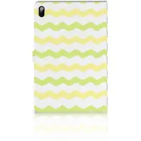 B2Ctelecom Samsung Galaxy Tab S7 FE | S7+ | S8+ Tablet Hoes Waves Yellow