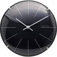 Nextime Wandklok Big Stripe Ø20cm Glas Zwart