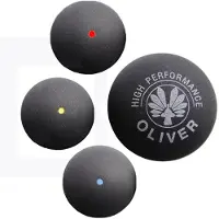 Oliver squashbal set in de kleur blauw, rood en enkele stip geel - 3pcs
