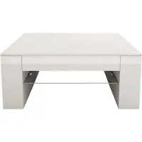 ML-Design Salontafel Nina met glazen legger | spaanplaat wit 100x52x60 cm salontafels | NADUVI