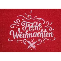 House of Seasons Deurmat kerst, Frohe Weihnachten rood 40x60cm
