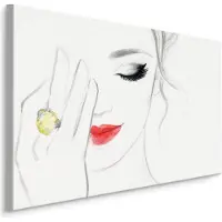 Karo-art Schilderij - Een delicaat vrouwengezicht, Premium Print