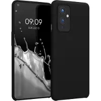 Kwmobile telefoonhoesje geschikt voor OnePlus 9 (EU/NA Version) - Hoesje met siliconen coating - Smartphone case in zwart